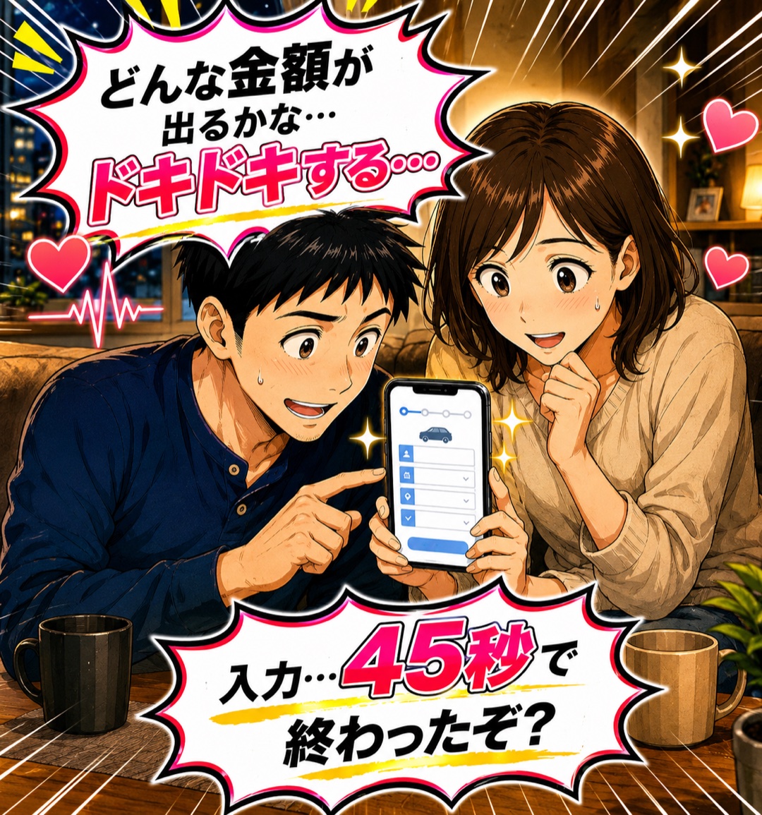 夫婦で45秒の査定申し込みをするシーン